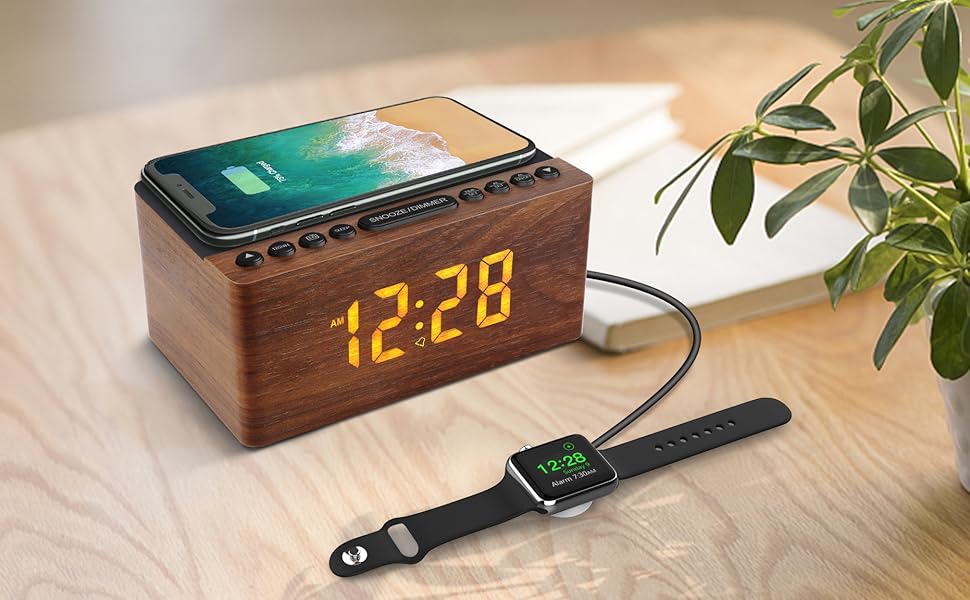 wooden alarm clock
