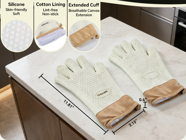 Silicone Oven Mitts with Five-Finger Design