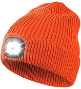 Wmcaps Unisex LED Beanie with Light, USB Rechargeable LED Headlamp Hat Beanie, Winter Warm Knitte...