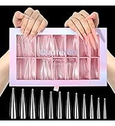 Quaferen 504Pcs Clear Nail Tips for Acrylic Nails Professional, XXXL Extra Long Stiletto Acrylic ...