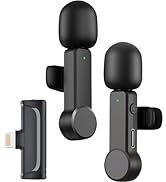 NPTCL Wireless Lavalier Microphone for iPhone Lav Mic Noise Canceling Clip On Microphone Mini Lap...