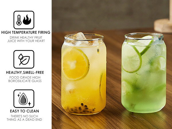 Drinking Glasses with Bamboo Lids