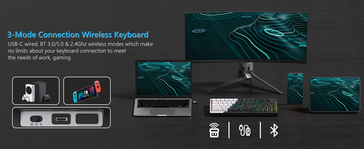 65% keyboard gaming custom keyboard gravastar keyboard creamy keyboard wireless keyboard 