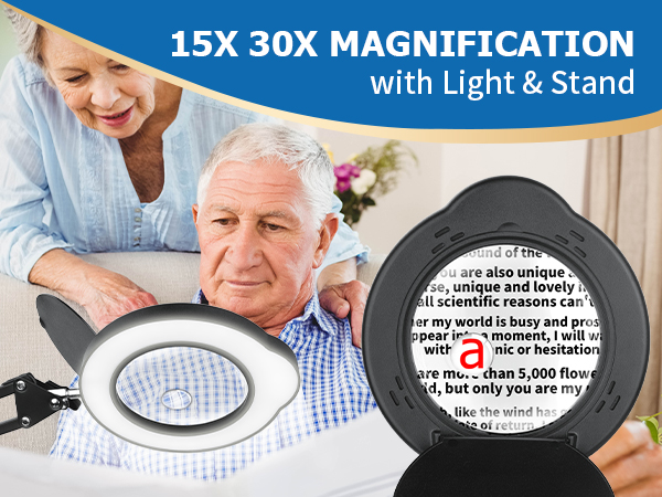 15X 30X MAGNIFICATION with Light &amp;amp; Stand
