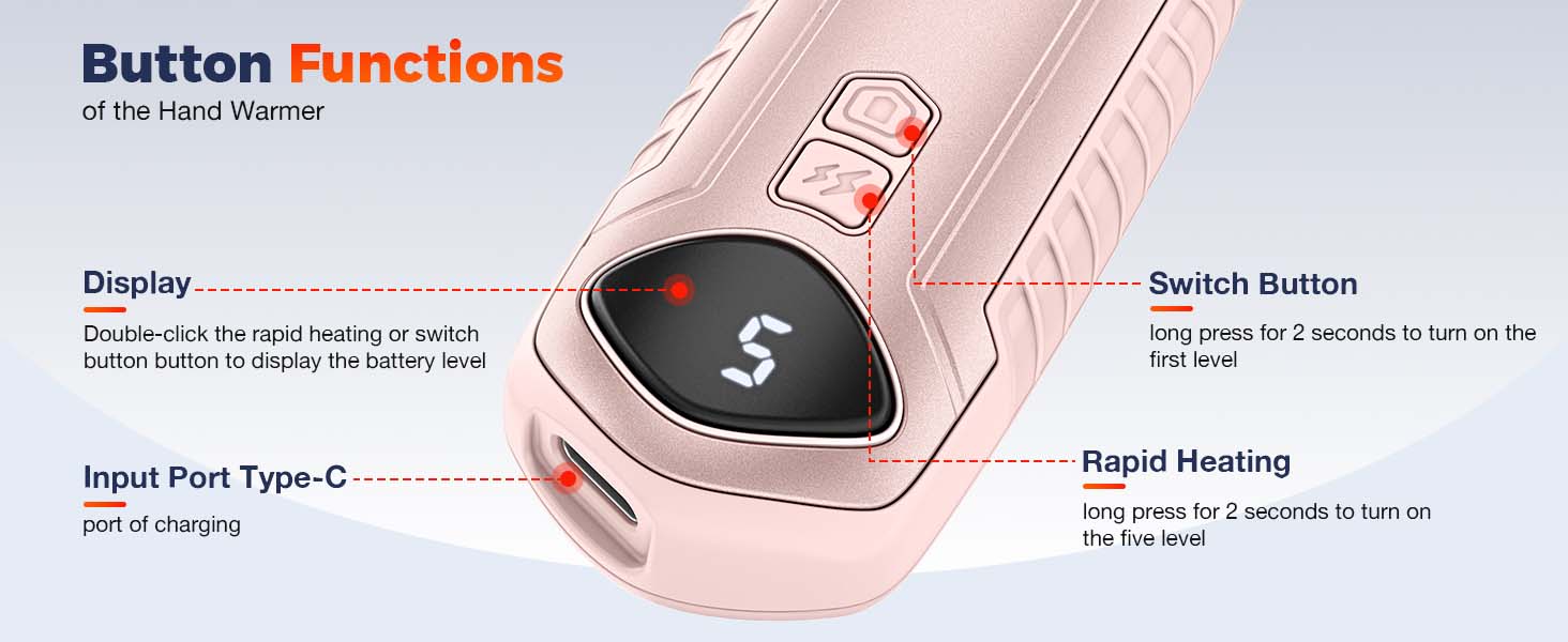 hand warmers rechargeable pink