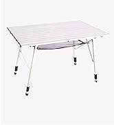 PORTAL Camping Table Portable Foldable with Adjustable Legs, Aluminum Folding Table Roll Up Table...