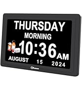 Soobest Dementia Digital Clock for Seniors Elderly, 20 Alarm Reminders 3 Ringtones for Memory Los...