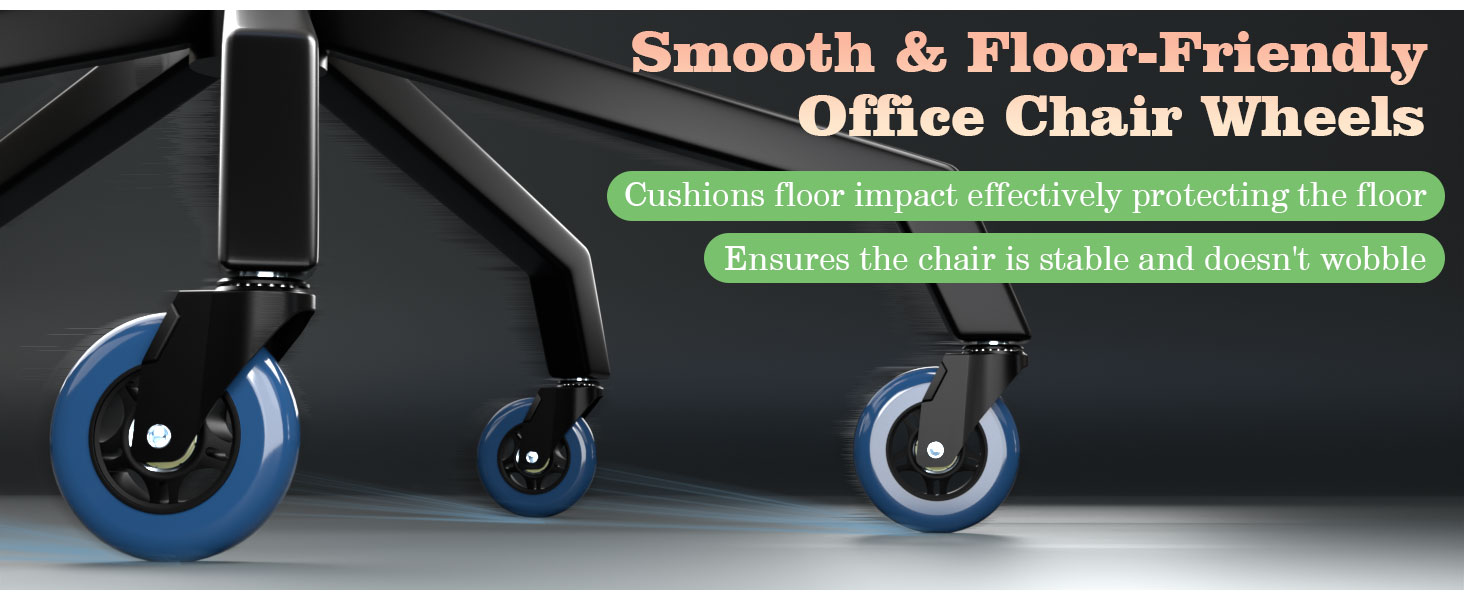 office chair wheels blue