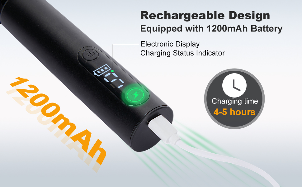 Rechargeable Design Equipped with 1200mAh Battery