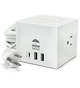 Power Strip Cube by WBM, 10A Surge Protector Wireless Charger Station, 2 AC Outlets, 2 USB Ports ...