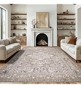 PURRUGS Vintage Farmhouse Boho Large Area Rug 8x10 ft, Non-Slip Machine Washable Rug, Accent Orie...
