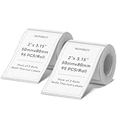 NIIMBOT 2 Rolls Labels for B1 B21 B3S, Thermal Printer Labels 2" x 3.15"(50x80mm), Thermal Label ...