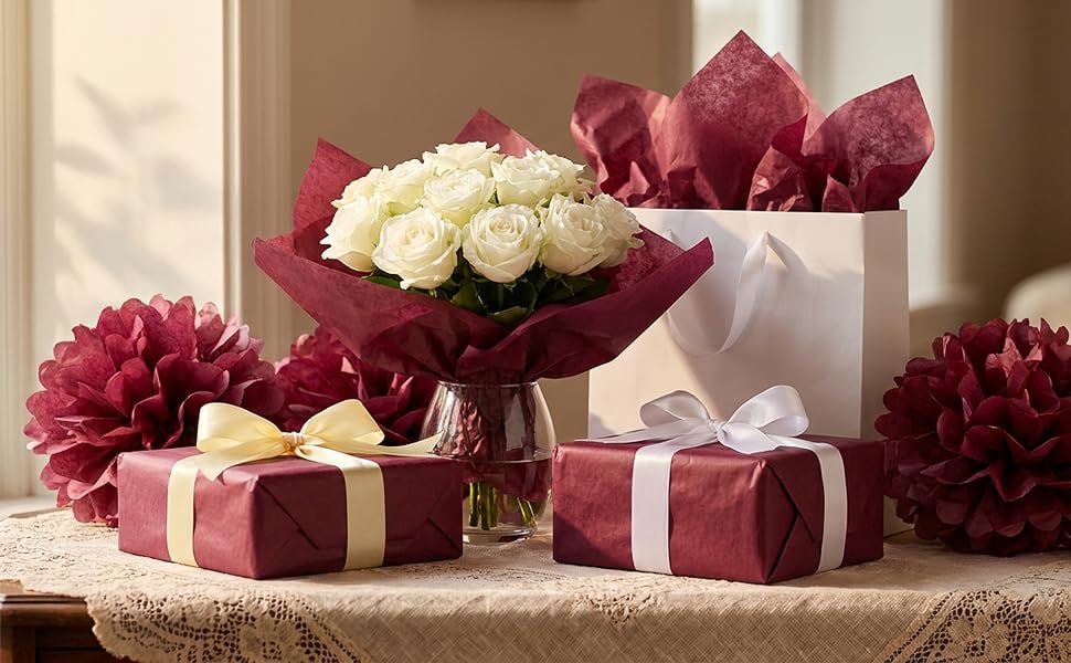 Burgundy tissue paper