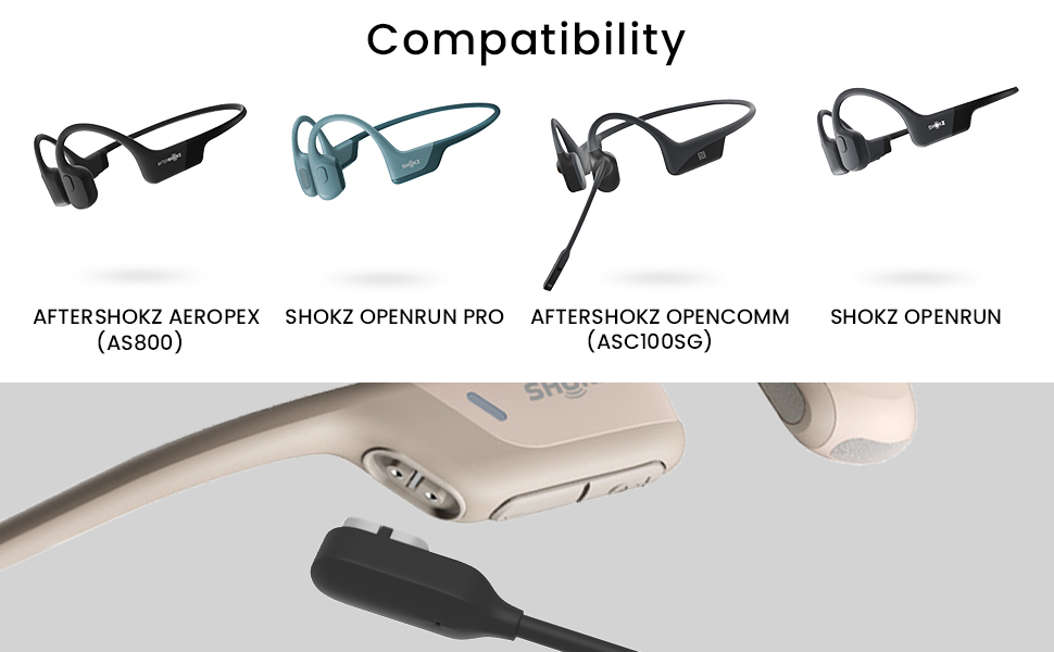 AfterShokz Aeropex OpenComm Charging Cable Shokz OpenRun Charging Cable Cord Magnetic Replacement