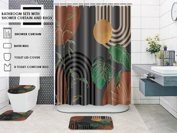 shower curtain set for bathroom and rug sets accessories accessory decor bath mat
