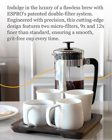 ESPRO P5 French Press with coffee cups