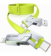 [Newly Upgraded] SHEZI 4-IN-1 USB C Cable 60W 5FT Lightning Cable Fast Charging Flat Soft Thick S...