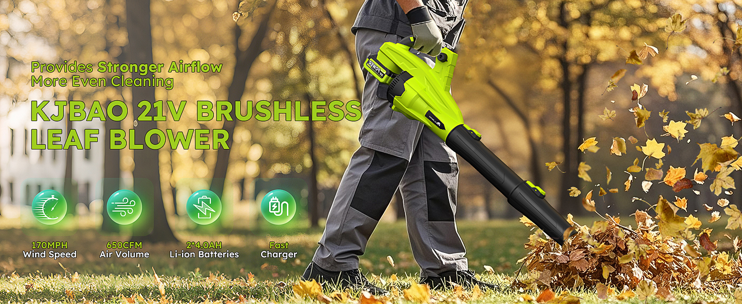KJBAO 21V BRUSHLESS LEAF BLOWER