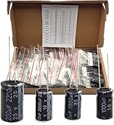 Capacitors 25 Values 504Pcs 0.1uF-2200uF Assortment Kit, Minidodoca 10V/16V/25V/35V/50V Aluminum ...