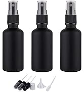 hmaimas 2oz Small Glass Essential Oils Spray Bottles, Fine Mist Frosted Black Spray Bottles (Set ...