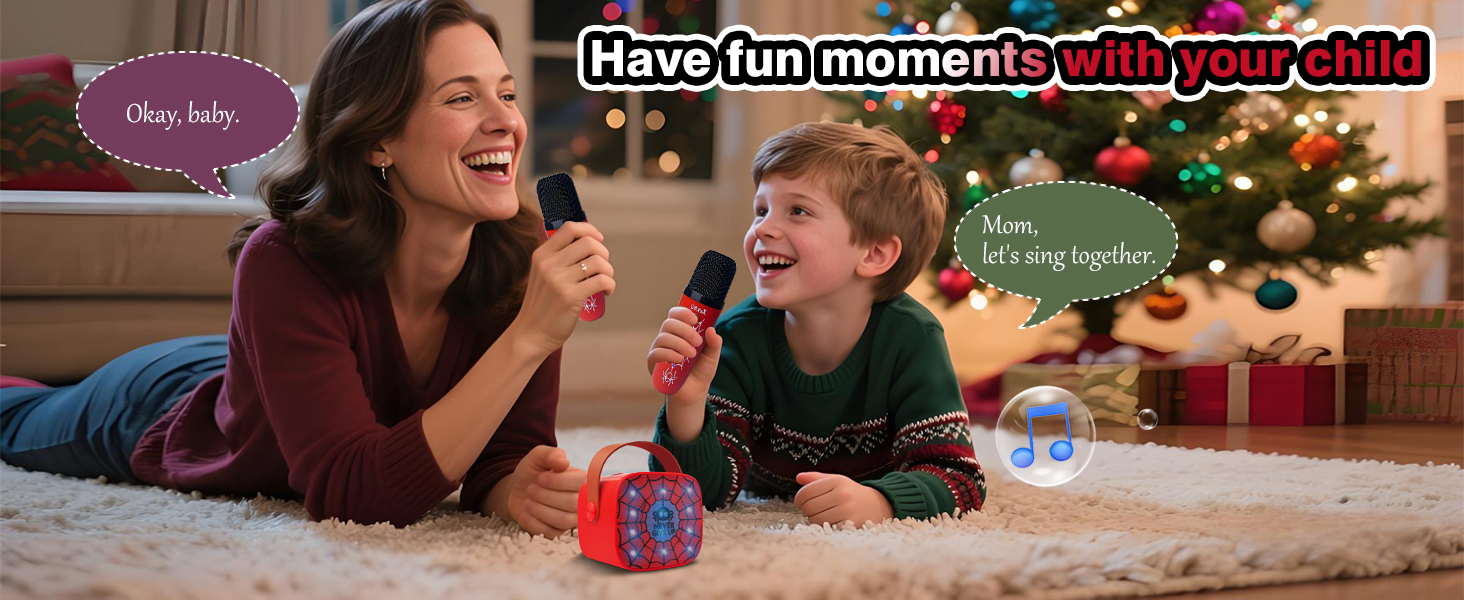 mini karaoke machine with 2 wireless microphones