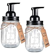 SheeChung Mason Jar Foaming Soap Dispenser-Rustproof Stainless Steel Lid &amp; Foaming Soap Pump, Ref...