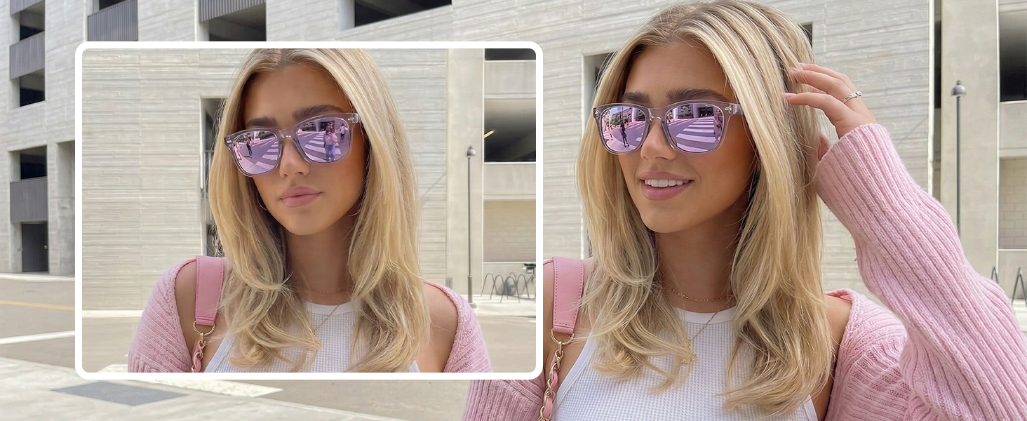 polarized sunglasses for women trendy uv400 protection sun glasses mirrored lens