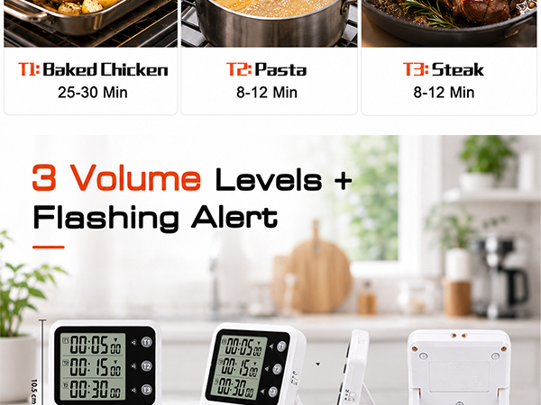 3 Volume Levels +Flashing Alert