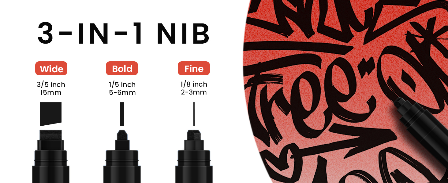 wide tip black acrylic marker jumbo paint pens