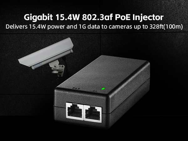 15W Gigabit PoE Injector