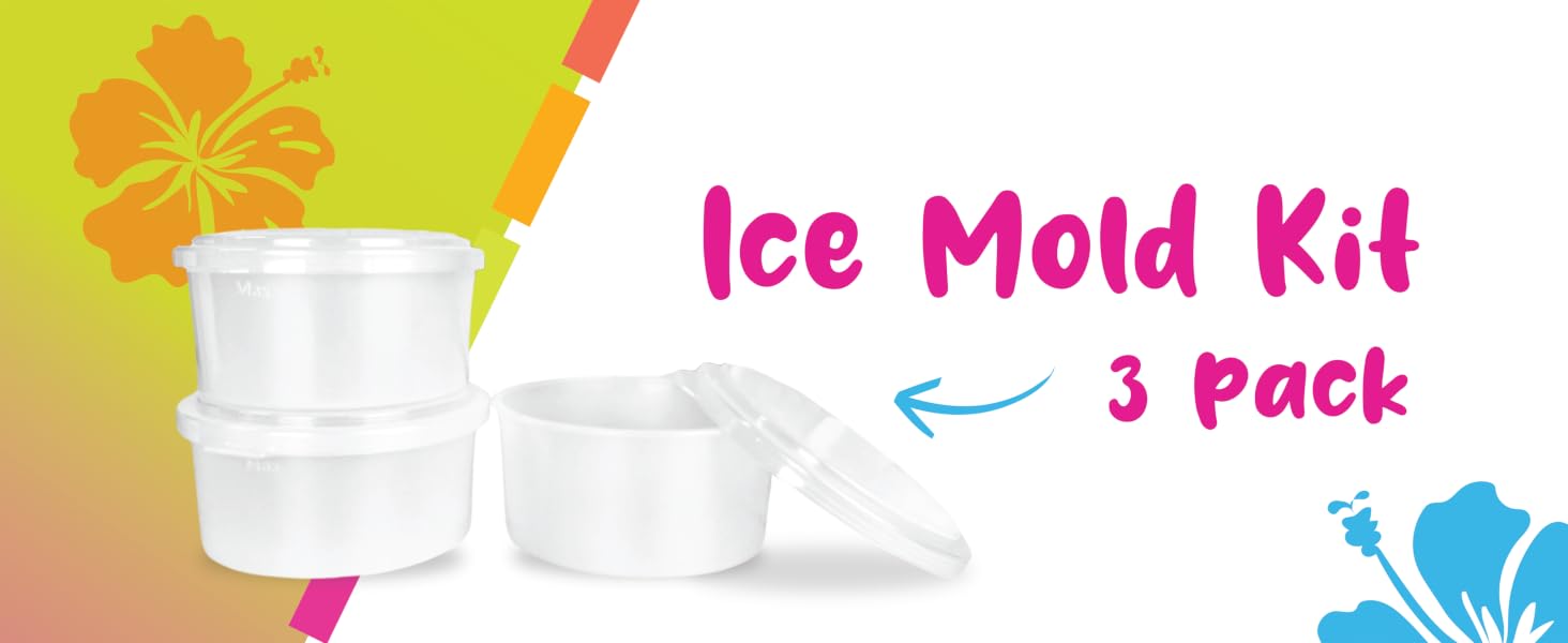 3 Pack Ice Mold Kit with Lids