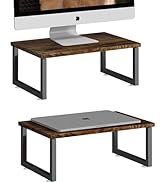 Simple Trending 2 Pack Monitor Stand Riser, Wood Desk Storage Organizer for Office Laptop, Comput...