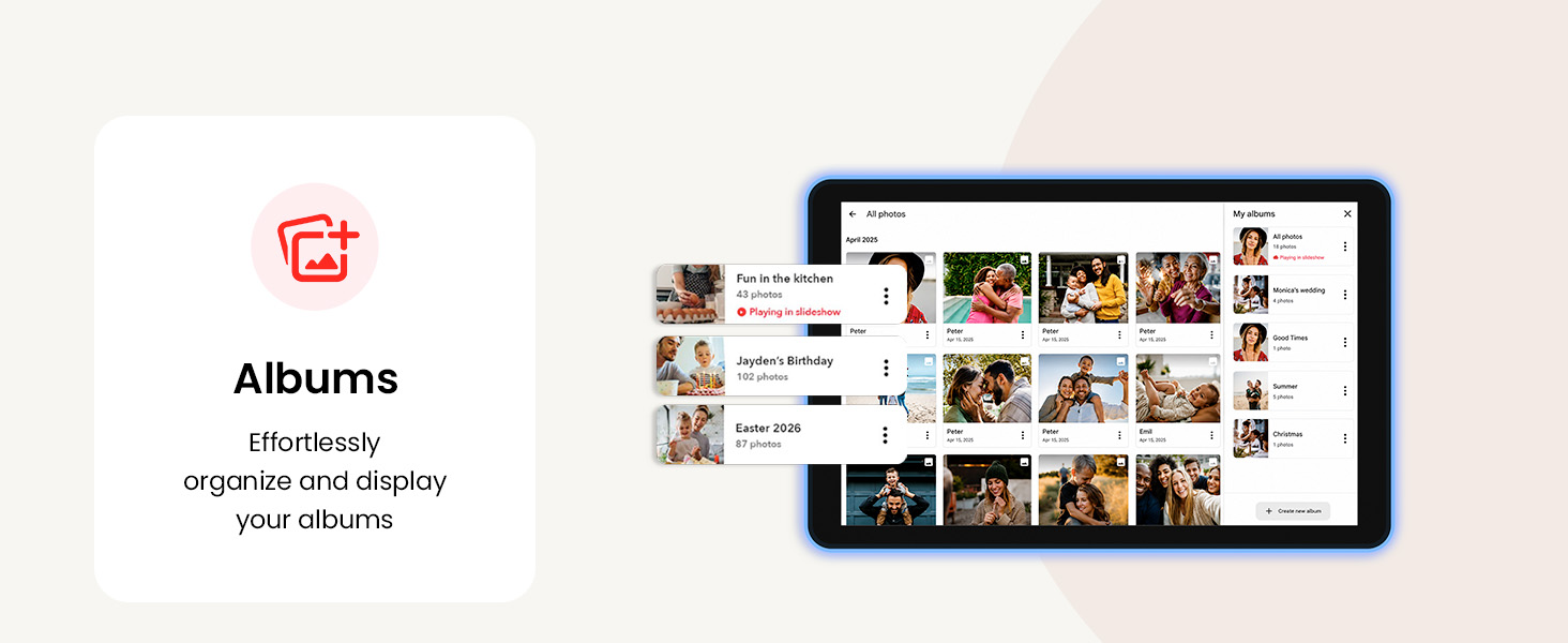 WiFi digital photo frame for instant photo and video sharing from a phone