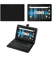 Naxa NID-1021 Core Android 11 Tablet with 10.1” HD IPS Screen and USB Keyboard Case, 1.6 GHz Quad...