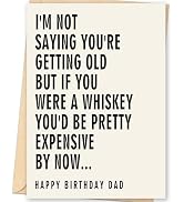 FANCYLUCKY Funny Birthday Card Gift for Dad from Son Daughter, Whiskey Humor Birthday Decoration ...
