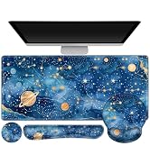ARTSO Large Mouse Pad and Keyboard Wrist Rest, Ergonomic Mouse Pad with Wrist Support, Non-Slip D...