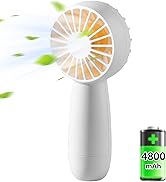 Handheld Mini Fan, 4800mAh Hand Fan, Portable USB Rechargeable Small Pocket Fan, 3 Speeds Adjusta...