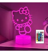 AIHYING Cat Night Light Cute Night Light - Anime Charater 16 Color Change Decor Kitty Lamp with R...