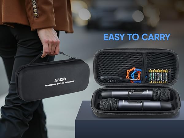 Wireless Karaoke Microphone 2 Pack for Karaoke ,Singing, Blacke Storage Case Included, Handy Carry 