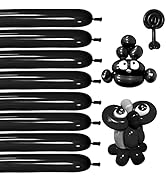 Thickening Latex 260q Black Balloons - 100pcs Long Twisting Balloons for Animal Model, Halloween,...
