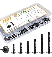 VGBUY 180Pcs #8 Self Tapping Screws Assortment Kit, 410 Stainless Steel Self Drilling Screws for ...