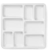MEEDEN 8-Well Ceramic Artist Paint Palette, Square Porcelain Watercolor Palette, White Ceramic Mi...