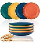 Lazycorner Wheat Straw Dinner Plates Set of 12 Reusable Lightweight Plate for Kitchen Unbreakable...