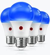 LOHAS Blue Light Bulbs, 4 Pack Dusk to Dawn Blue Light Bulb Outdoor, A19 LED Light Bulb 60W Equiv...