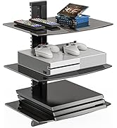 WALI Floating TV Shelf, 3 Tier Glass Projector Shelf for DVD Players, Routers, Game Consoles, Cab...