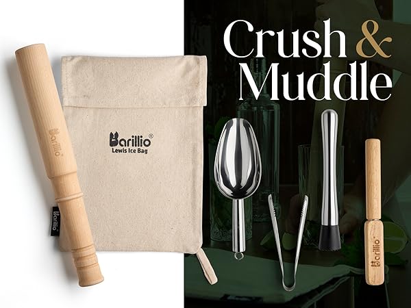 Barillio Full Cocktail Bar Set - Crush &amp; Muddle