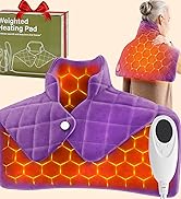 Weighted Heating Pad for Neck Shoulders and Back, Purple Birthday Christmas Gifts for Mom Older W...