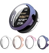 Eiavike 4 Pack Hard PC Screen Protector Case Compatible with Google Pixel Watch 3 45mm, with 9H T...
