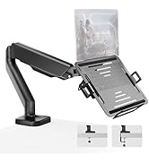 monTEK Laptop Arm Mount for Desk, 2-in-1 Monitor & Laptop Stand with Adjustable laptop Tray, Fits...
