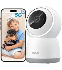 ieGeek Indoor Camera, 2K Cameras for Home Security, 5G Security Camera Indoor, 360° Pet/Dog/Baby Cam...